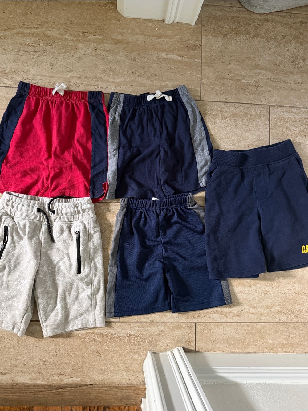 Kids Navy and Red Athletic Shorts - Unbranded